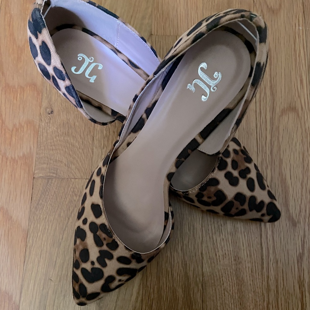 Leopard print wedges - size 9